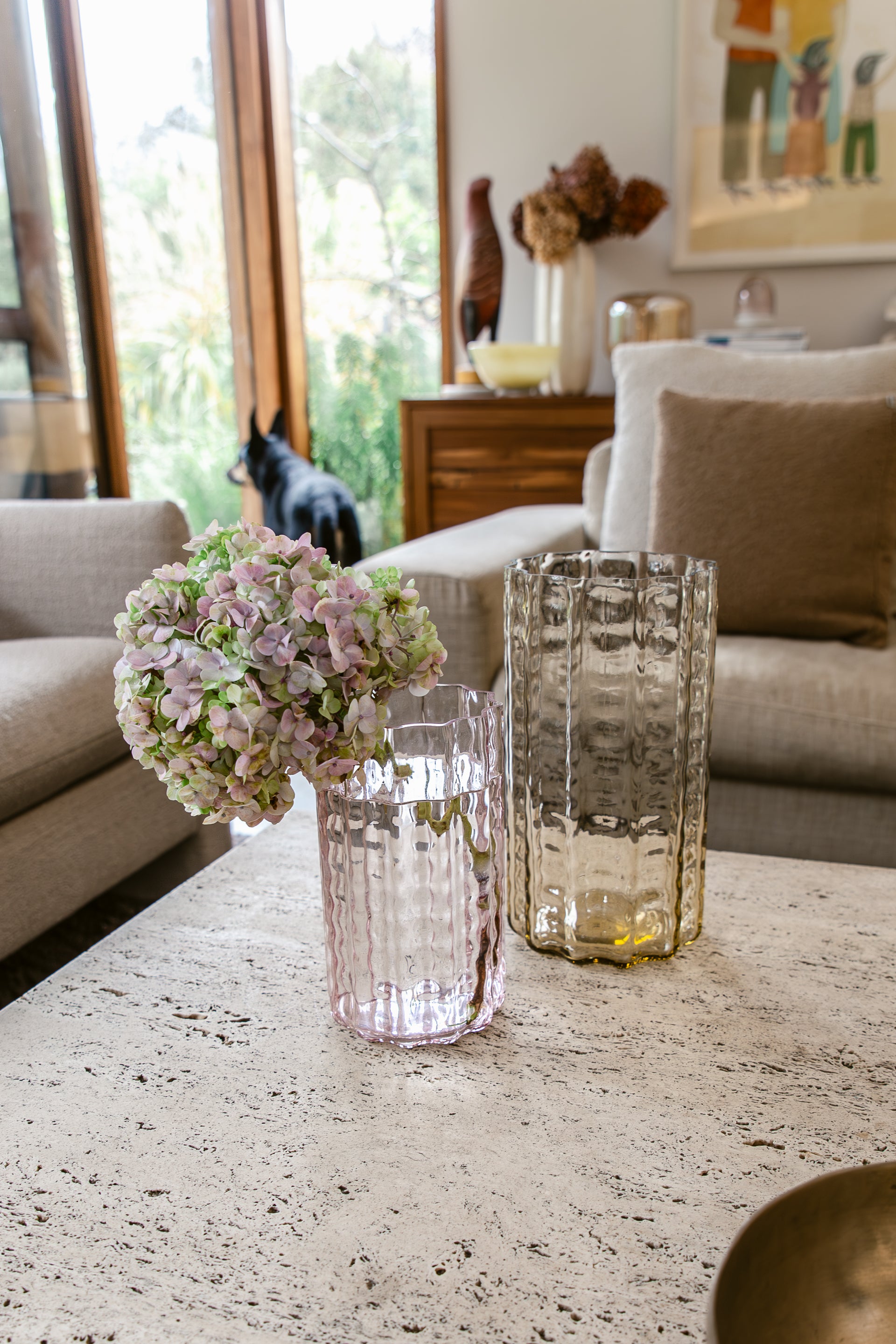 Jelly Glass Vase Honey (L)