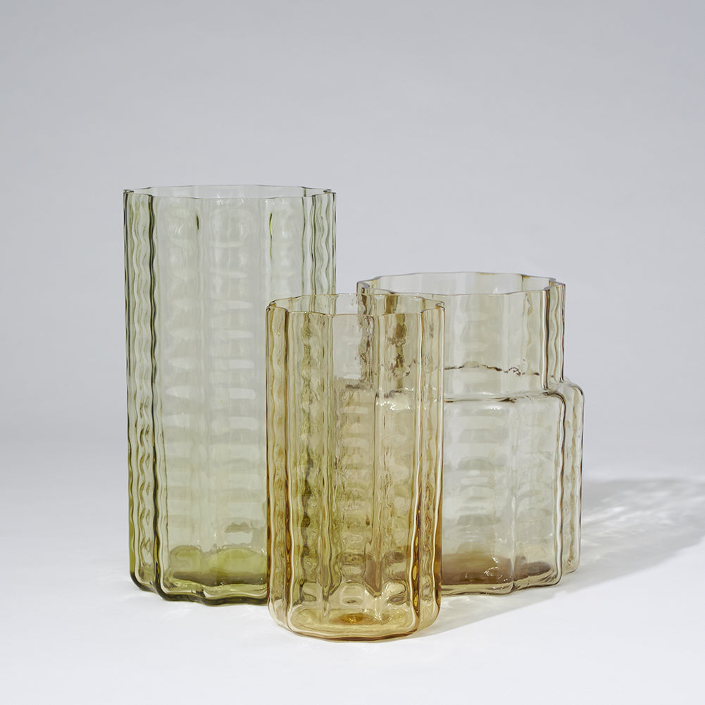 Jelly Glass Vase Honey (L)
