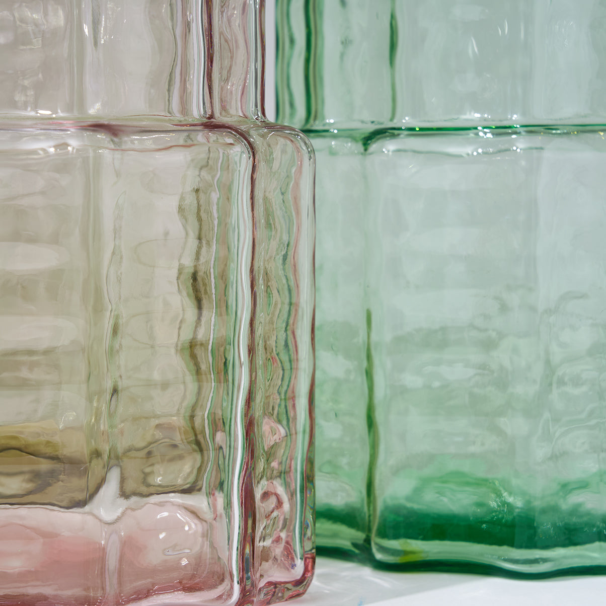 Jelly Glass Vase Squat Pink