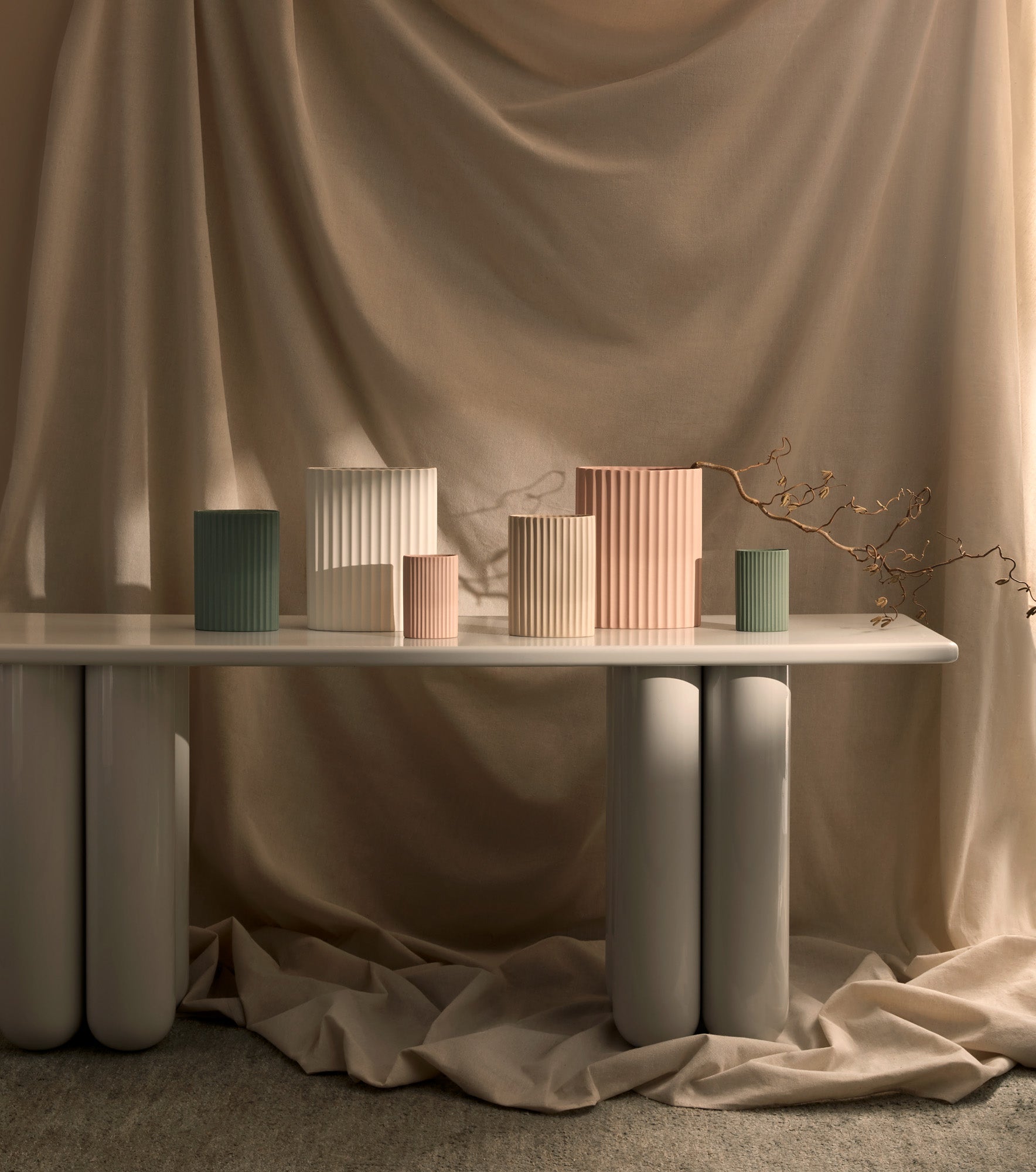 Ripple Oval Vase Light Blue (S)