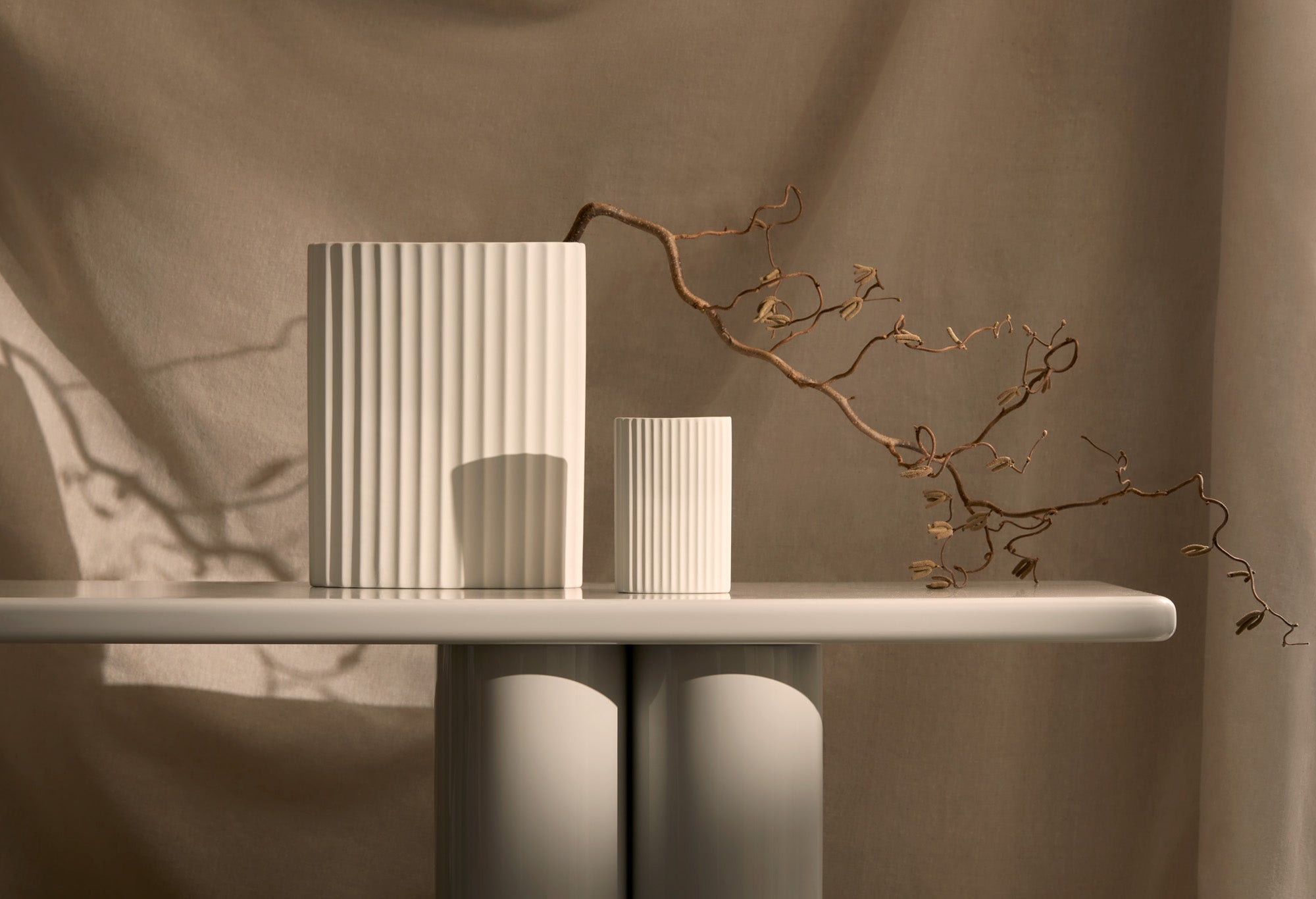 Ripple Oval Vase Snow (S)