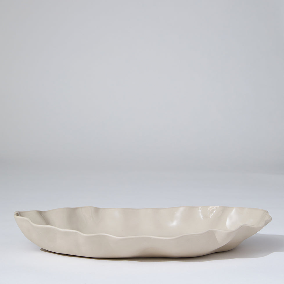 White Ruffle Rectangle Ruffle Rectangle Platter Chalk White (XL) – Marmoset Found