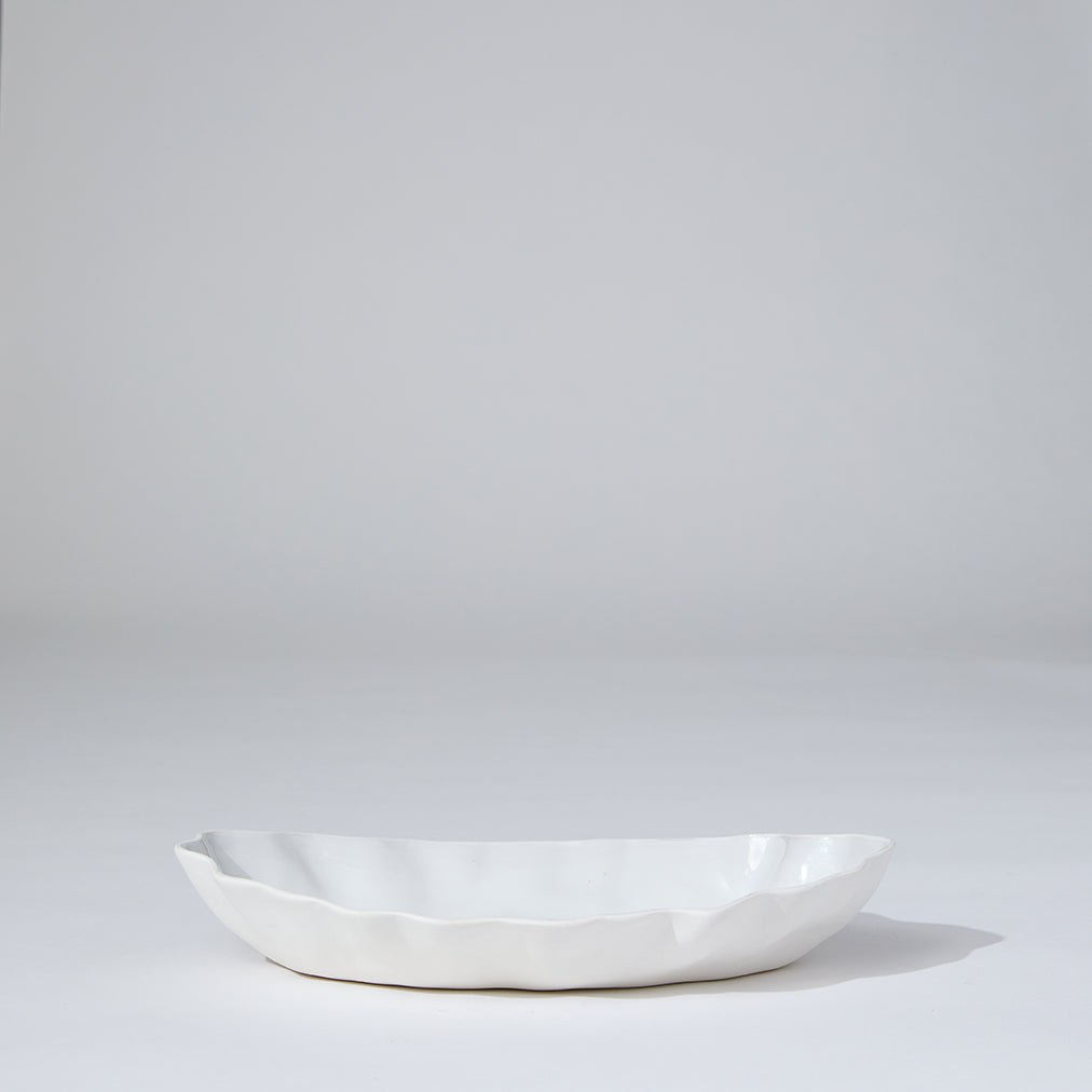 Ruffle Rectangle Platter Snow White (M)