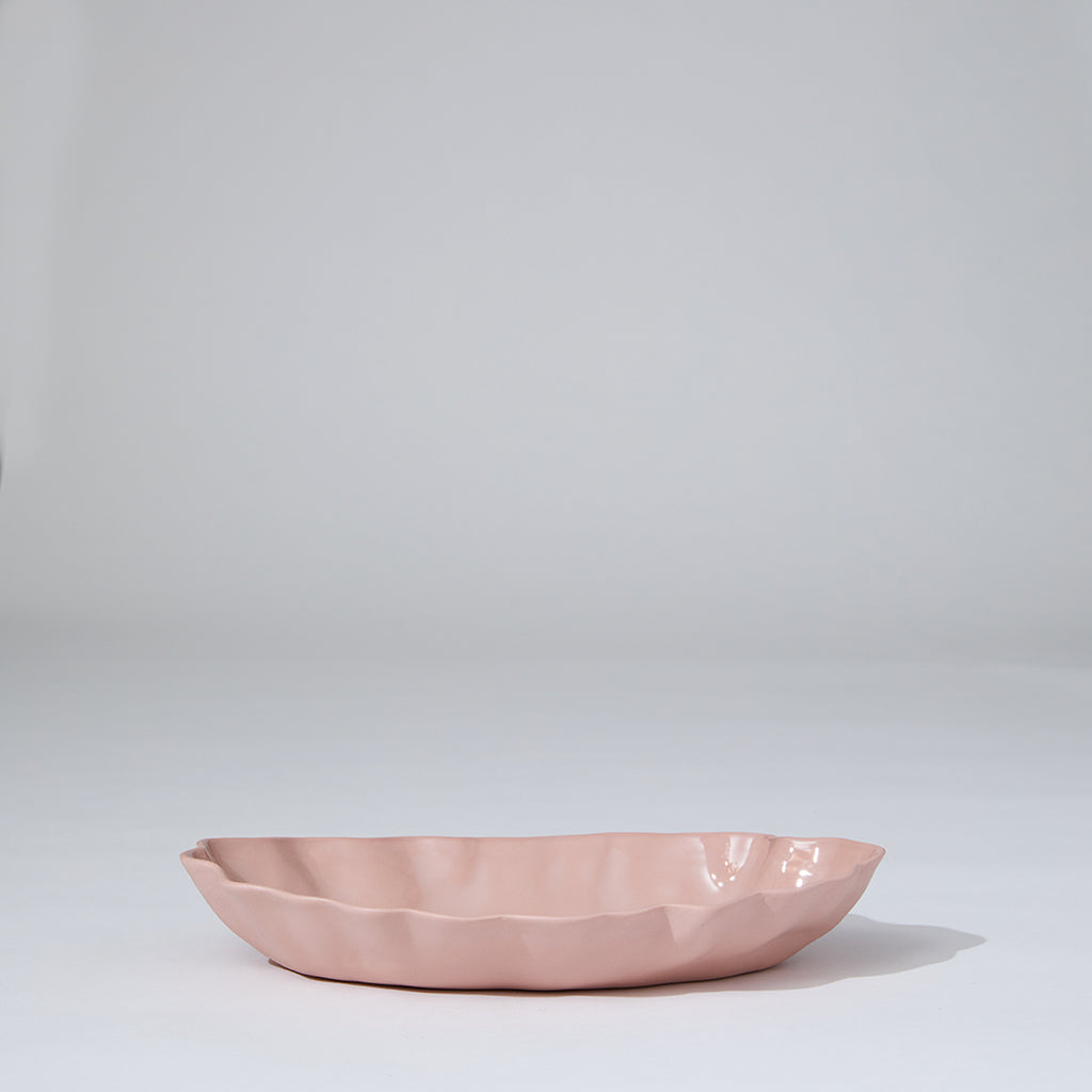 Ruffle Rectangle Platter Icy Pink (M)