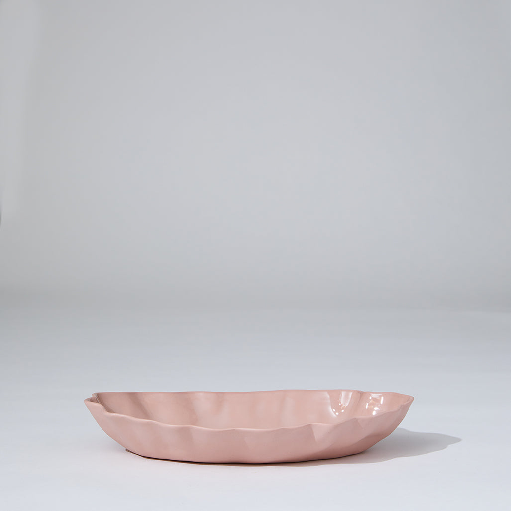 Ruffle Rectangle Platter Icy Pink (M)