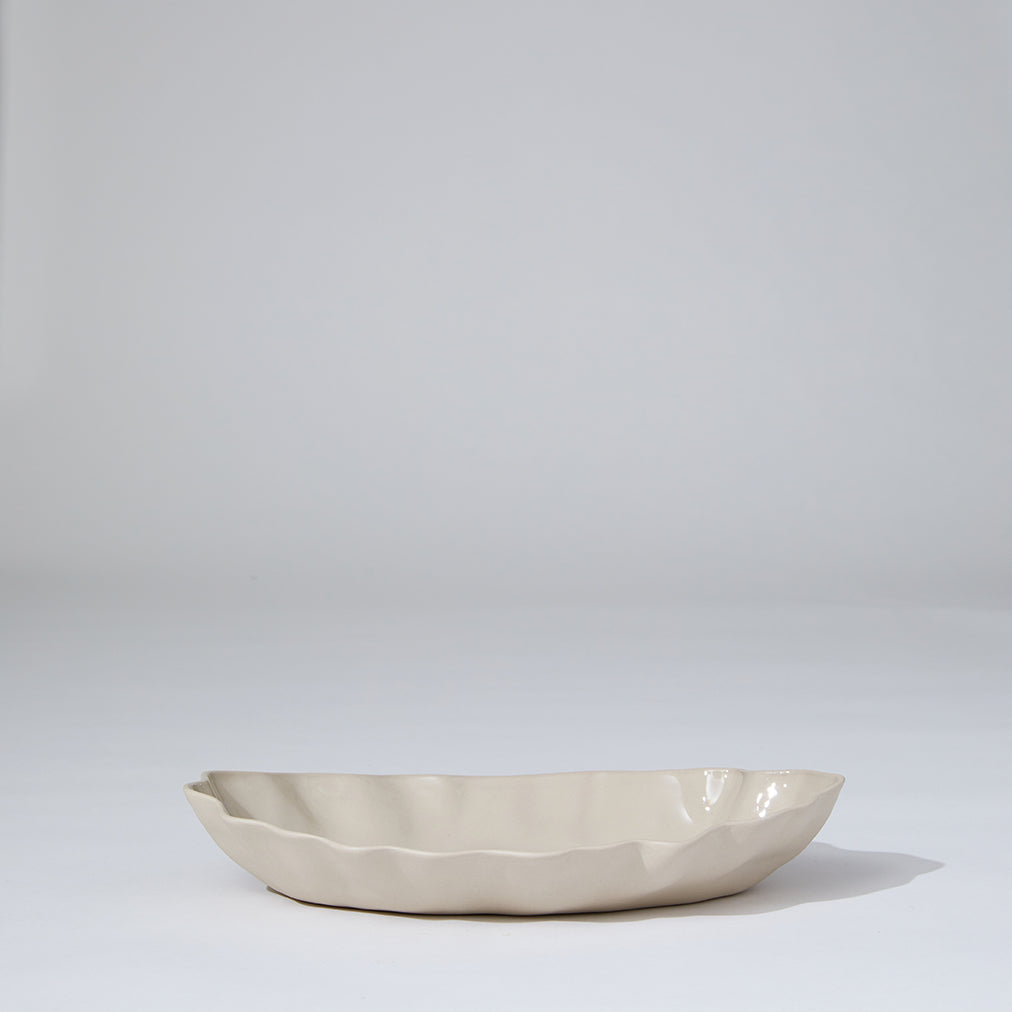 Ruffle Rectangle Platter Chalk White (M)