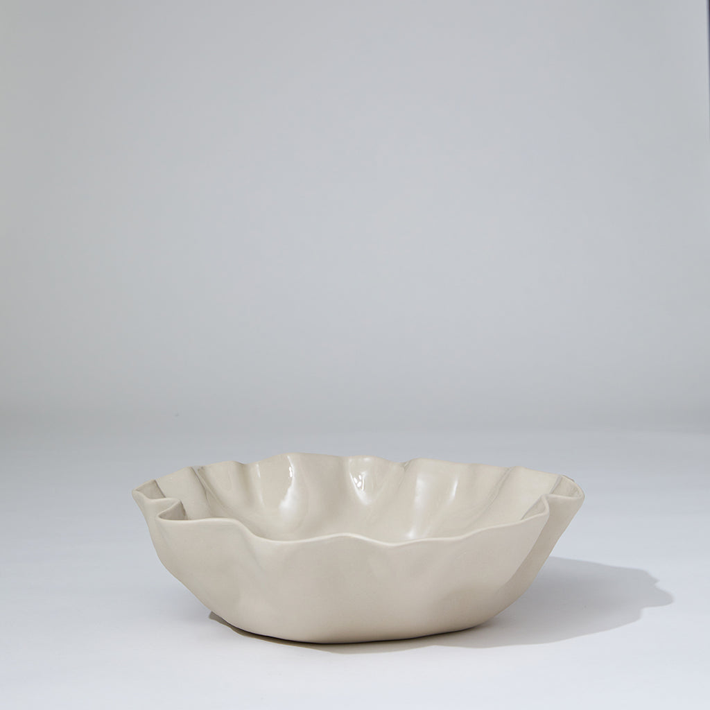 Ruffle Bowl Chalk White (L)