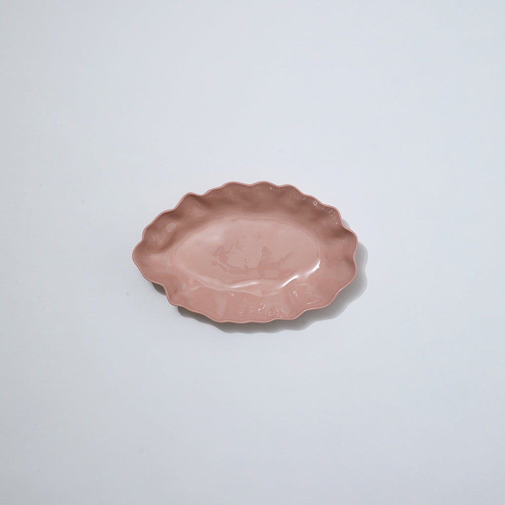 Ruffle Rectangle Platter Icy Pink (M)