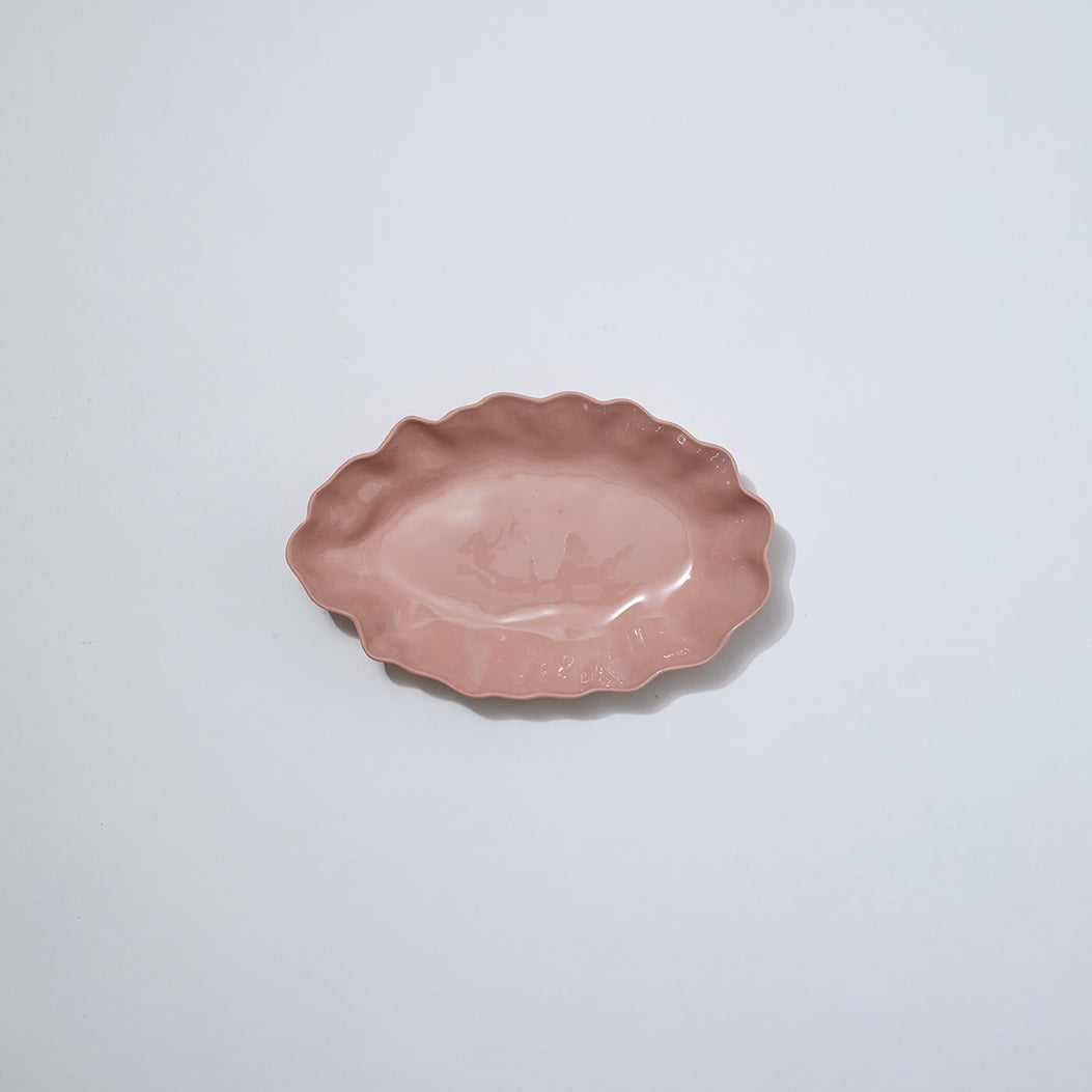 Ruffle Rectangle Platter Icy Pink (M)