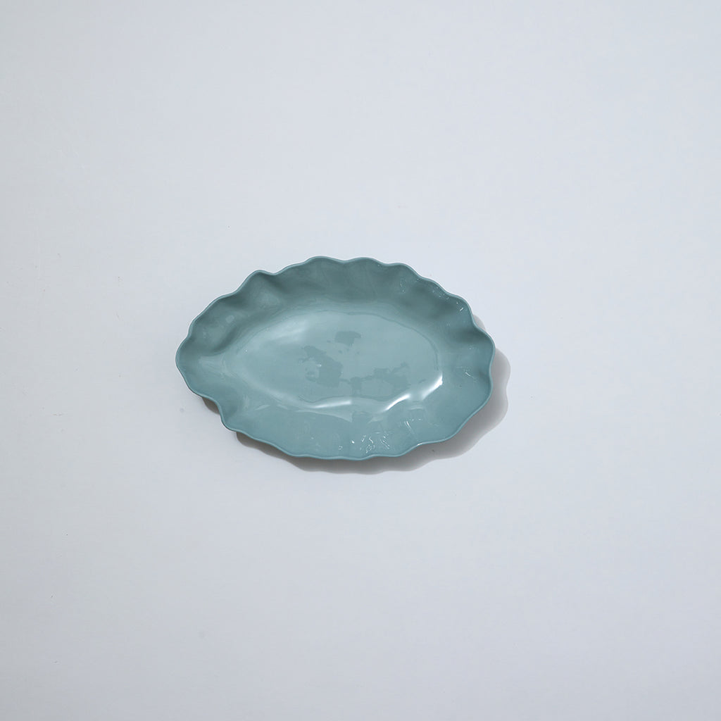 Ruffle Rectangle Platter Light Blue (M)