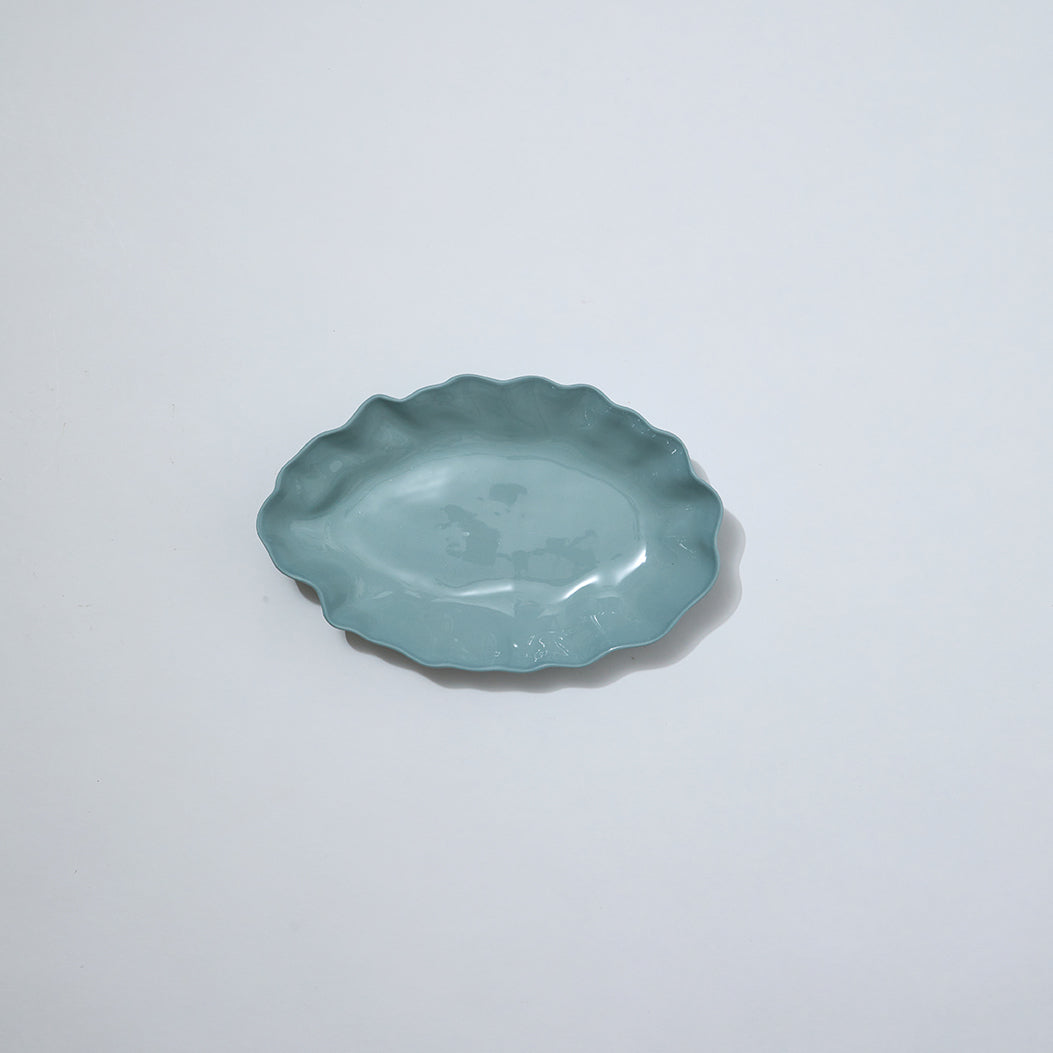 Ruffle Rectangle Platter Light Blue (M)