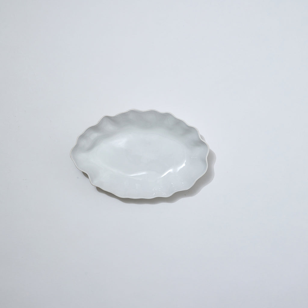 Ruffle Rectangle Platter Snow White (M)