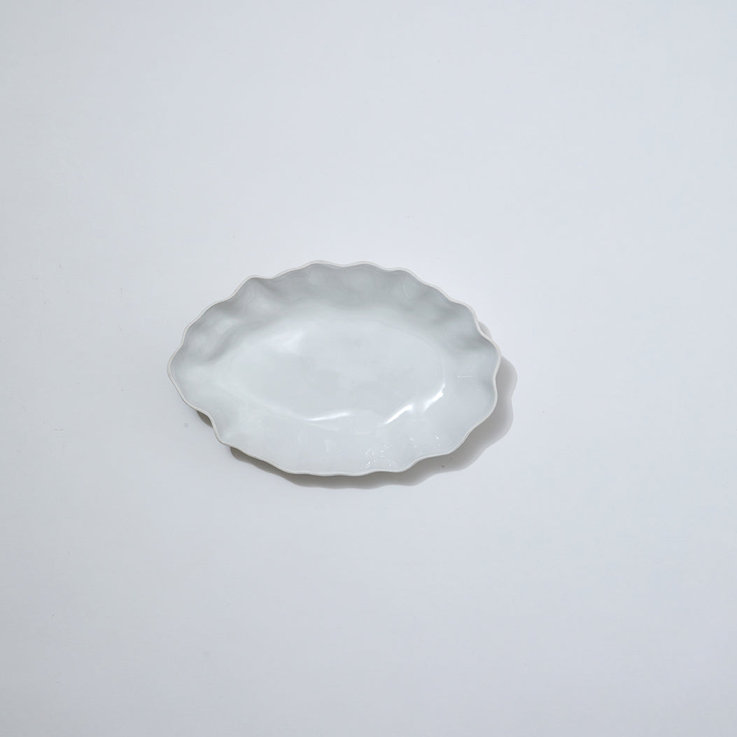 Ruffle Rectangle Platter Snow White (M)