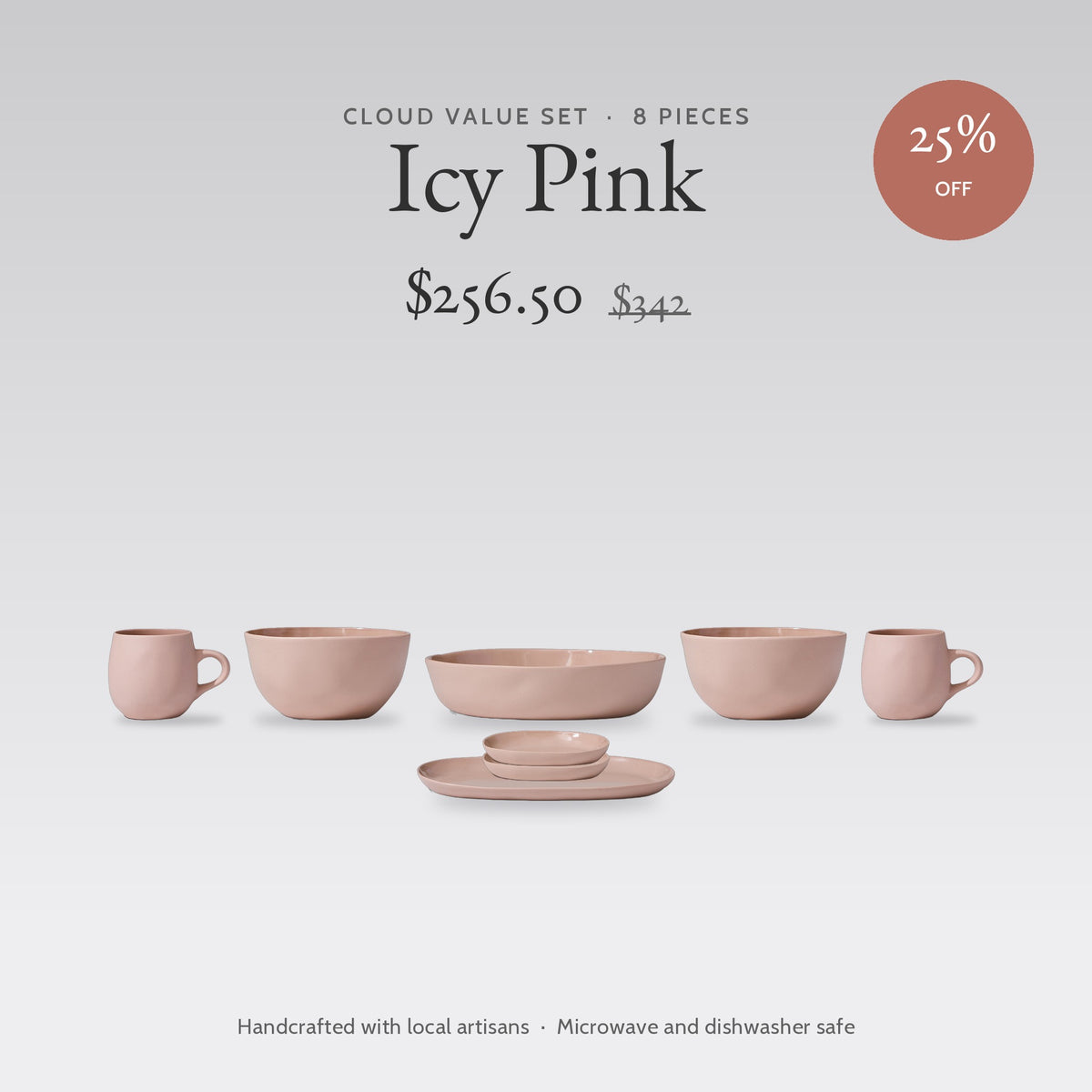 Cloud Value Set Icy Pink, $256.50, was $342, 25% off