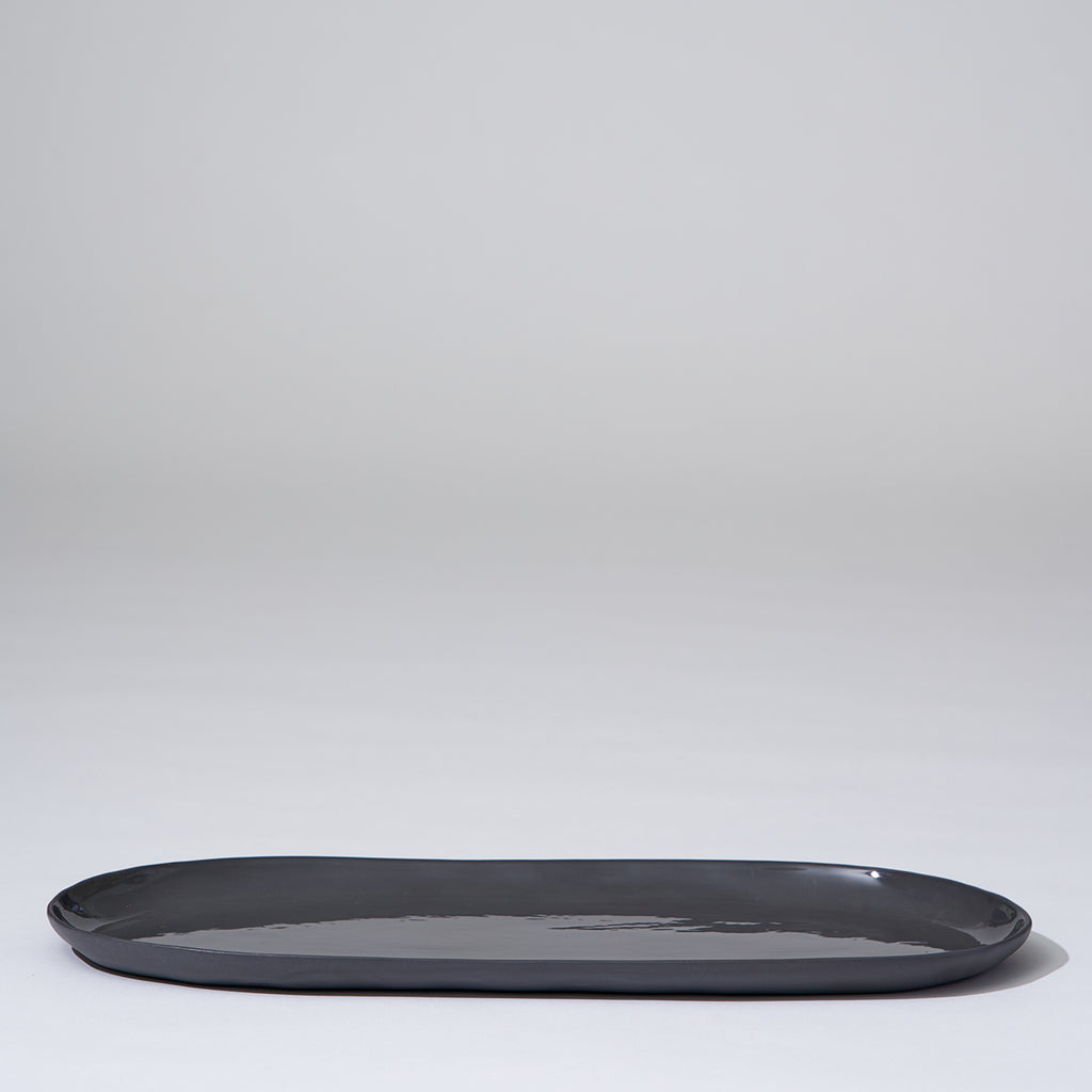 Cloud Oval Plate Charcoal (L)