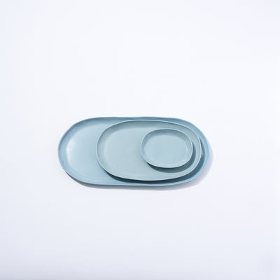 Cloud Oval Plate Light Blue (S)