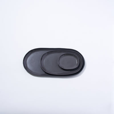 Cloud Oval Plate Charcoal (S)