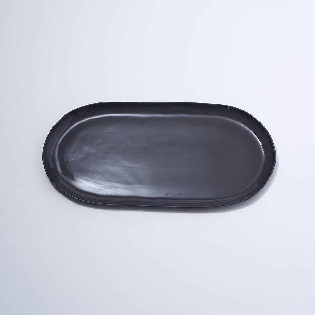 Cloud Oval Plate Charcoal (L)