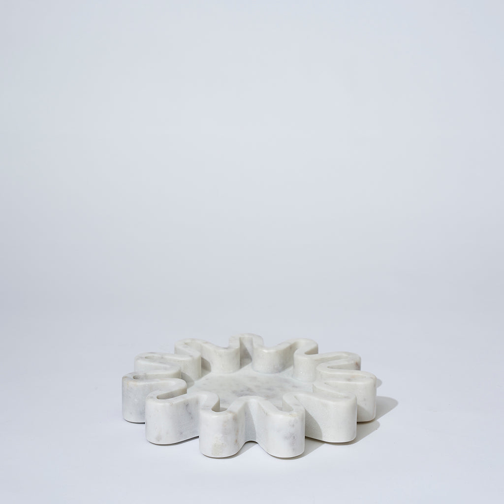 Marble Round Squiggle Catchall White Marle