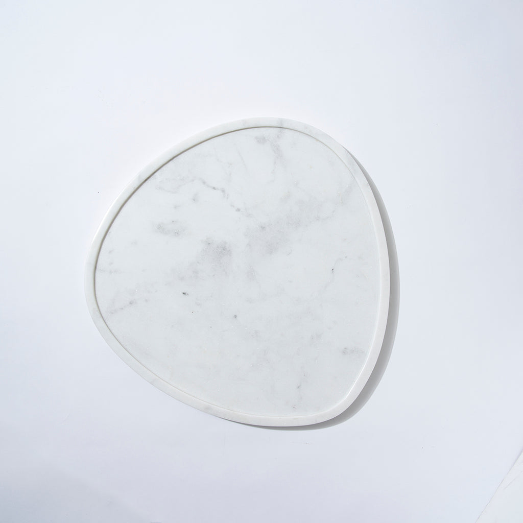 Marble Tray Oblong White Marle