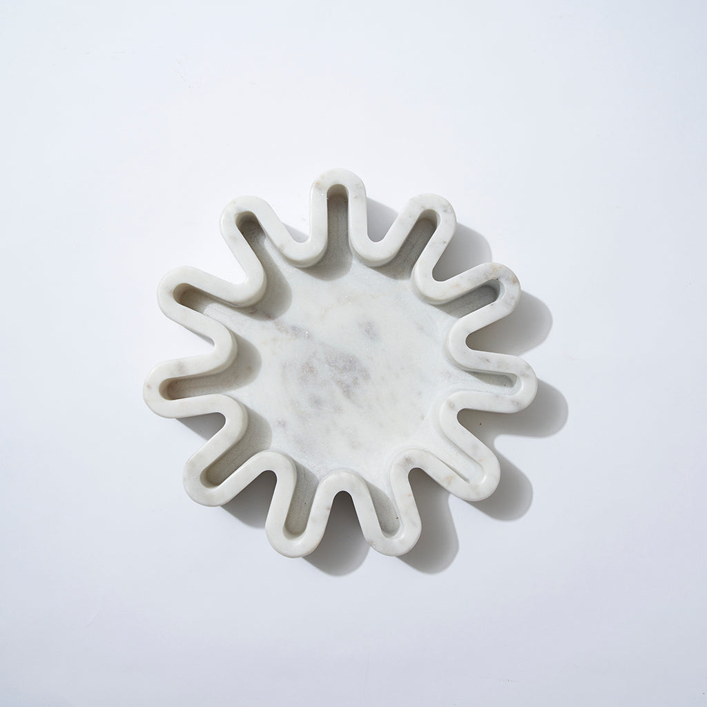Marble Round Squiggle Catchall White Marle