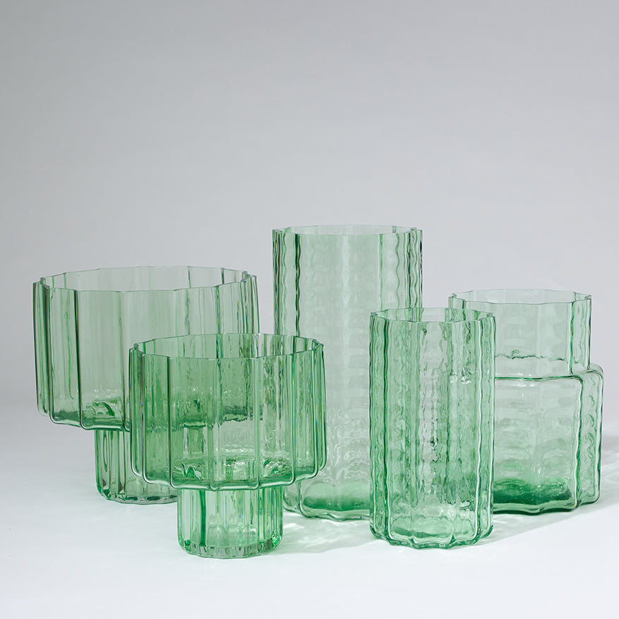 Jelly Glass Vase Squat Green