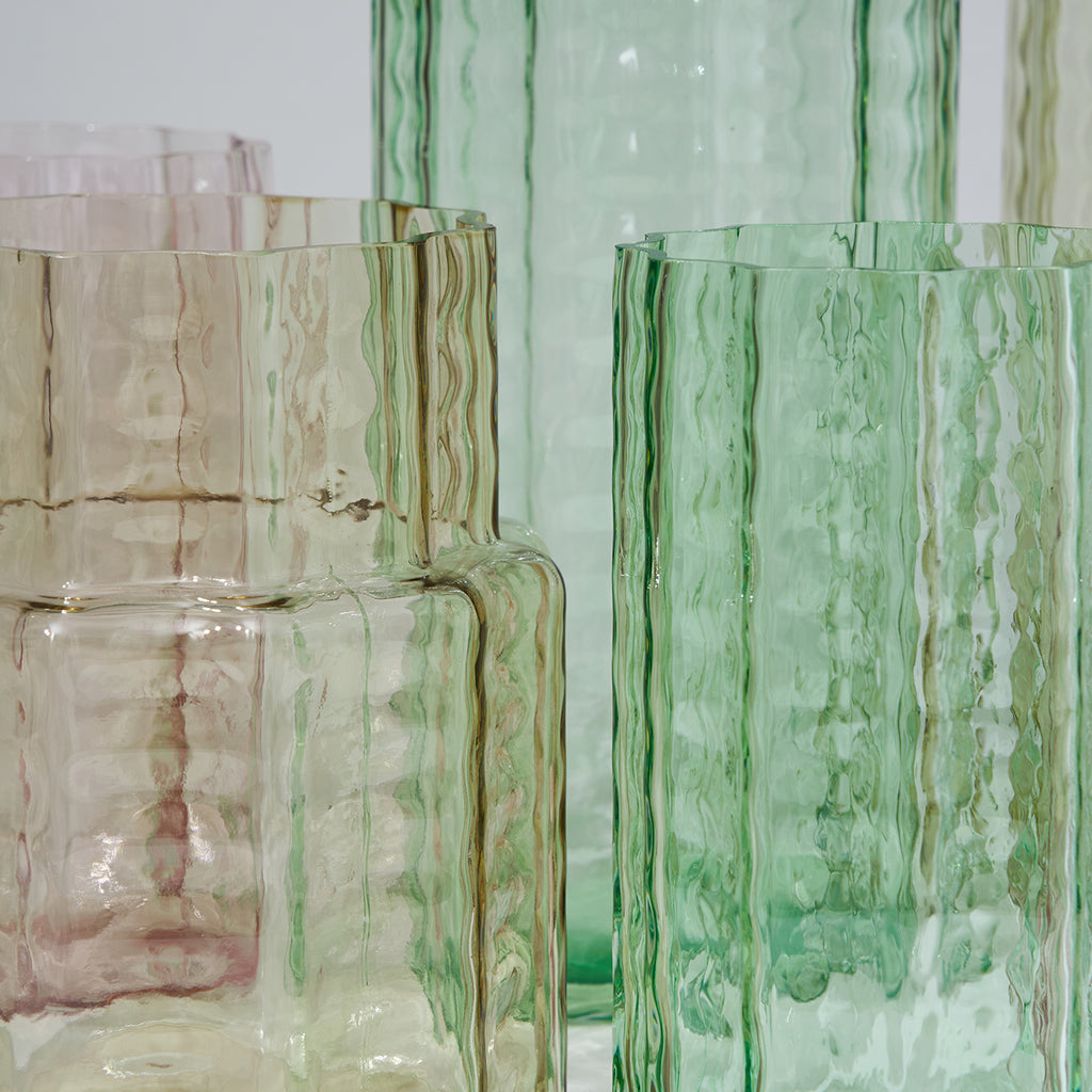 Jelly Glass Vase Squat Pink