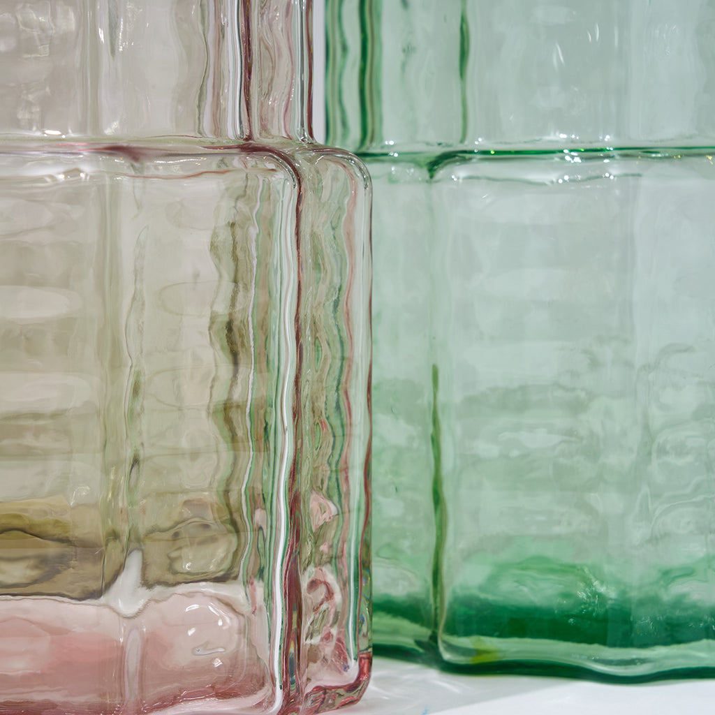Jelly Glass Vase Squat Pink