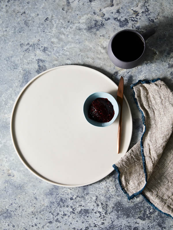 Cloud Round Platter Chalk L