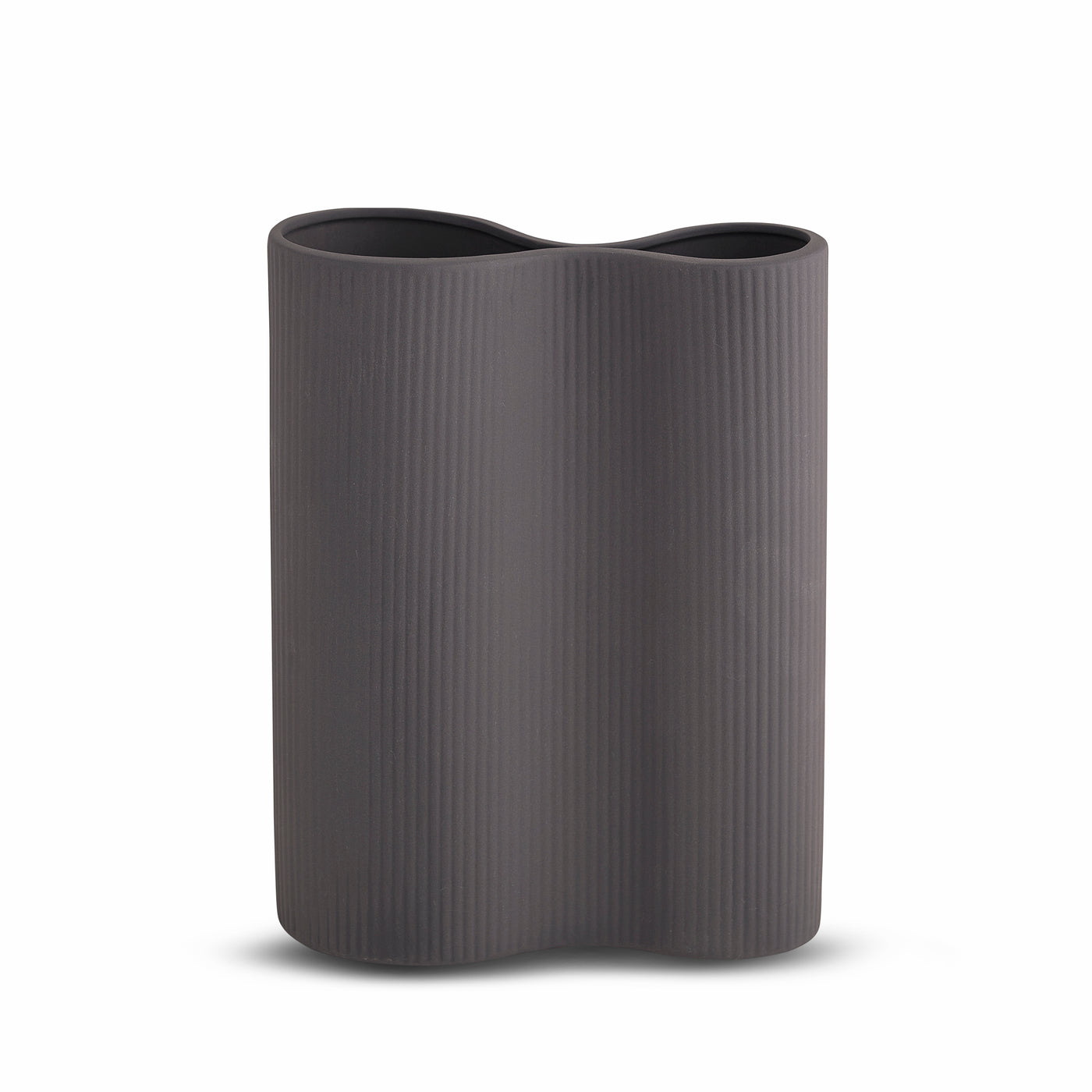 Ribbed Infinity Vase Charcoal (M)