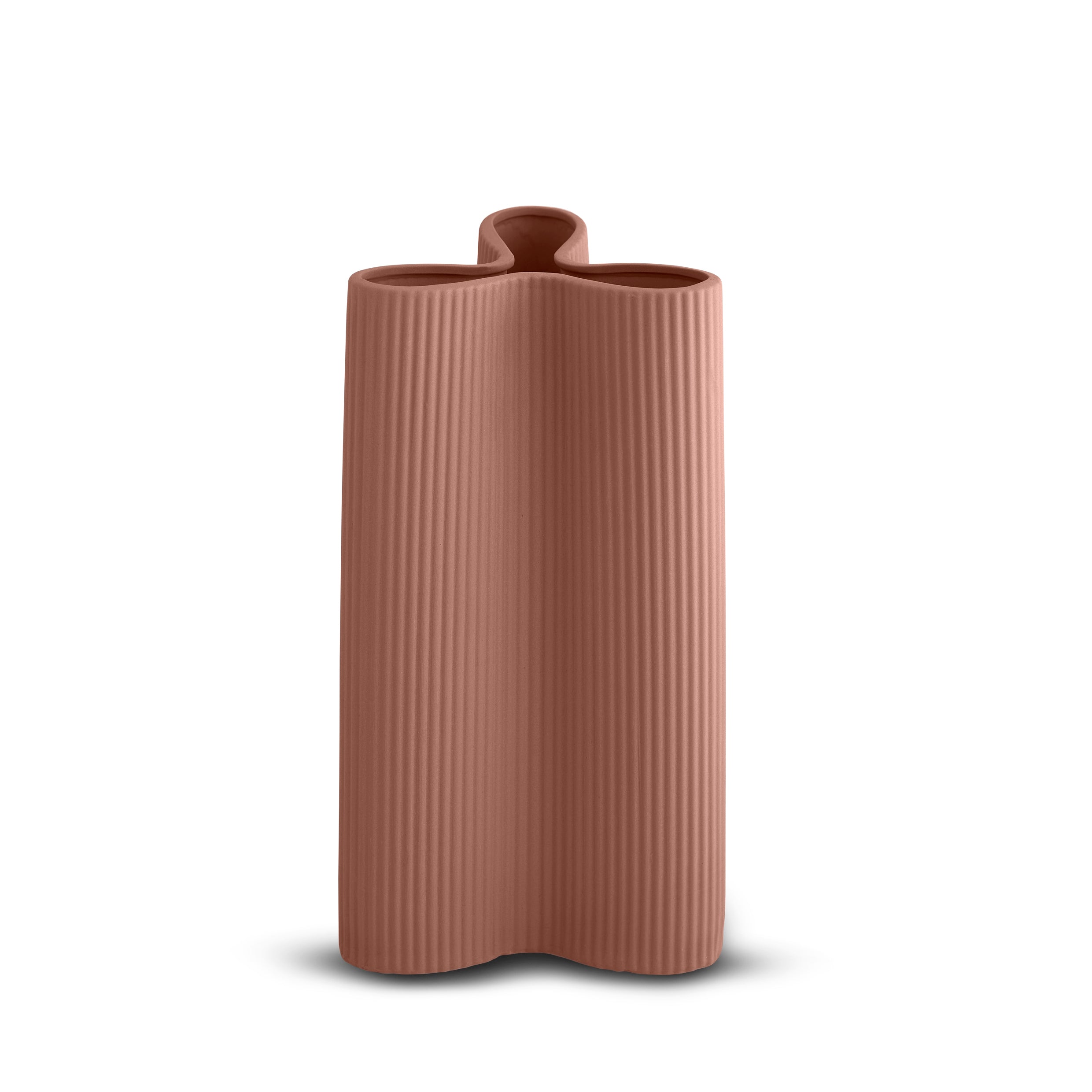 Ribbed Petal Vase Ochre (L)