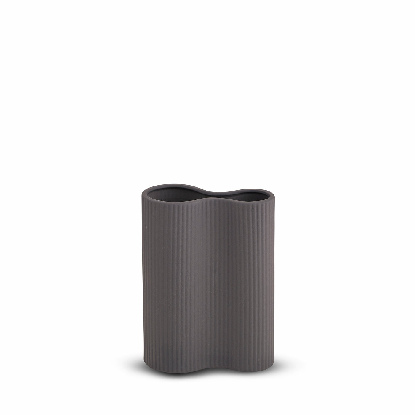 Ribbed Infinity Vase Charcoal (S)