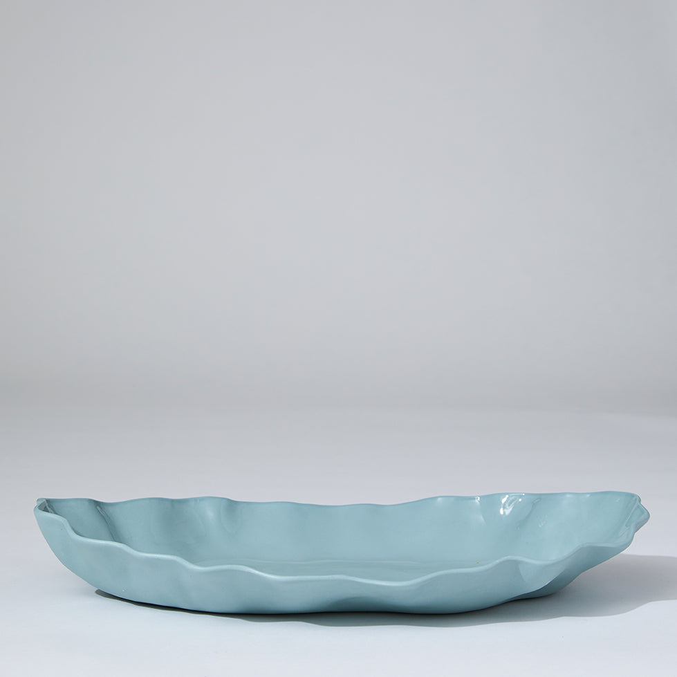 Ruffle Rectangle Platter Light Blue (XL)