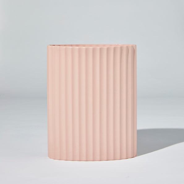Ripple Oval Vase Icy Pink (L)