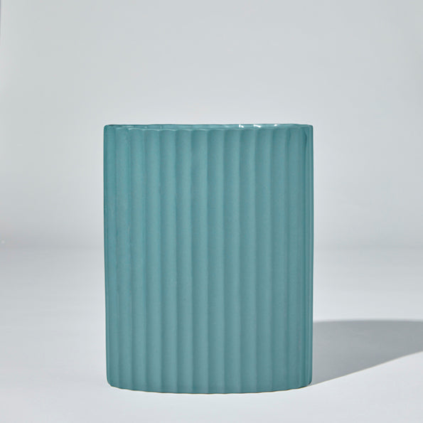 Ripple Oval Vase Steel Blue (L)