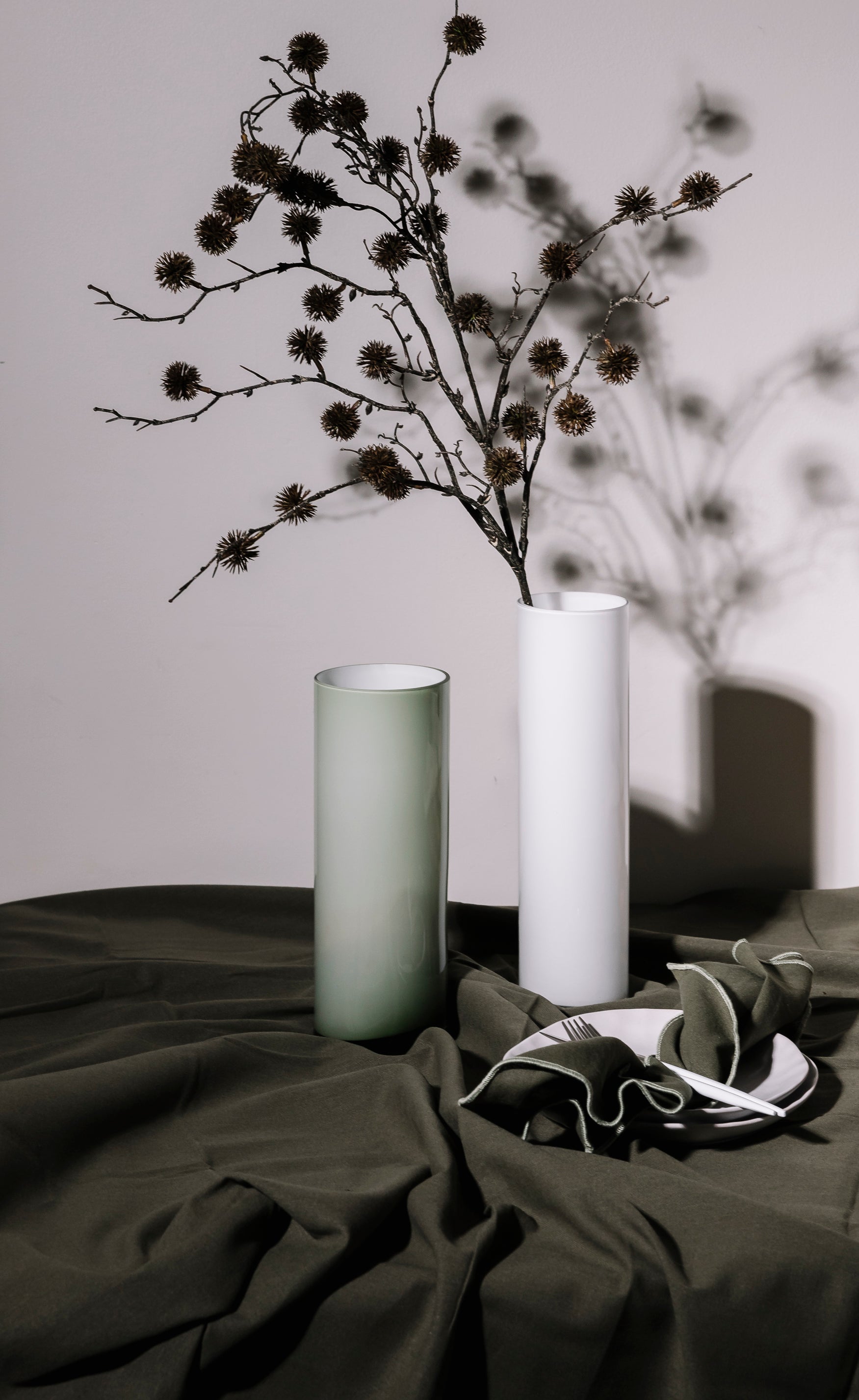 Opal Pillar Vase Sage (L)