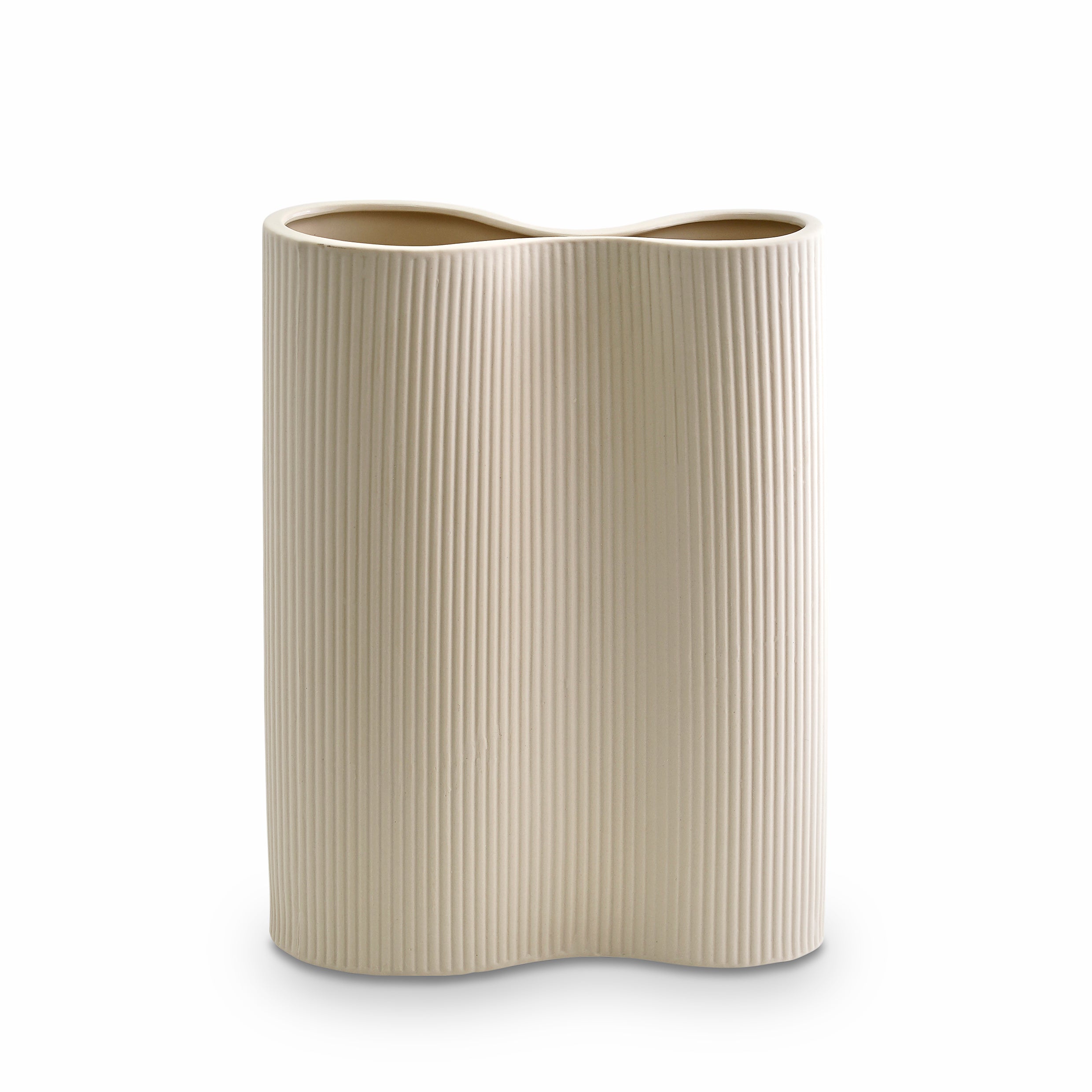 Ribbed Infinity Vase Cream (M)