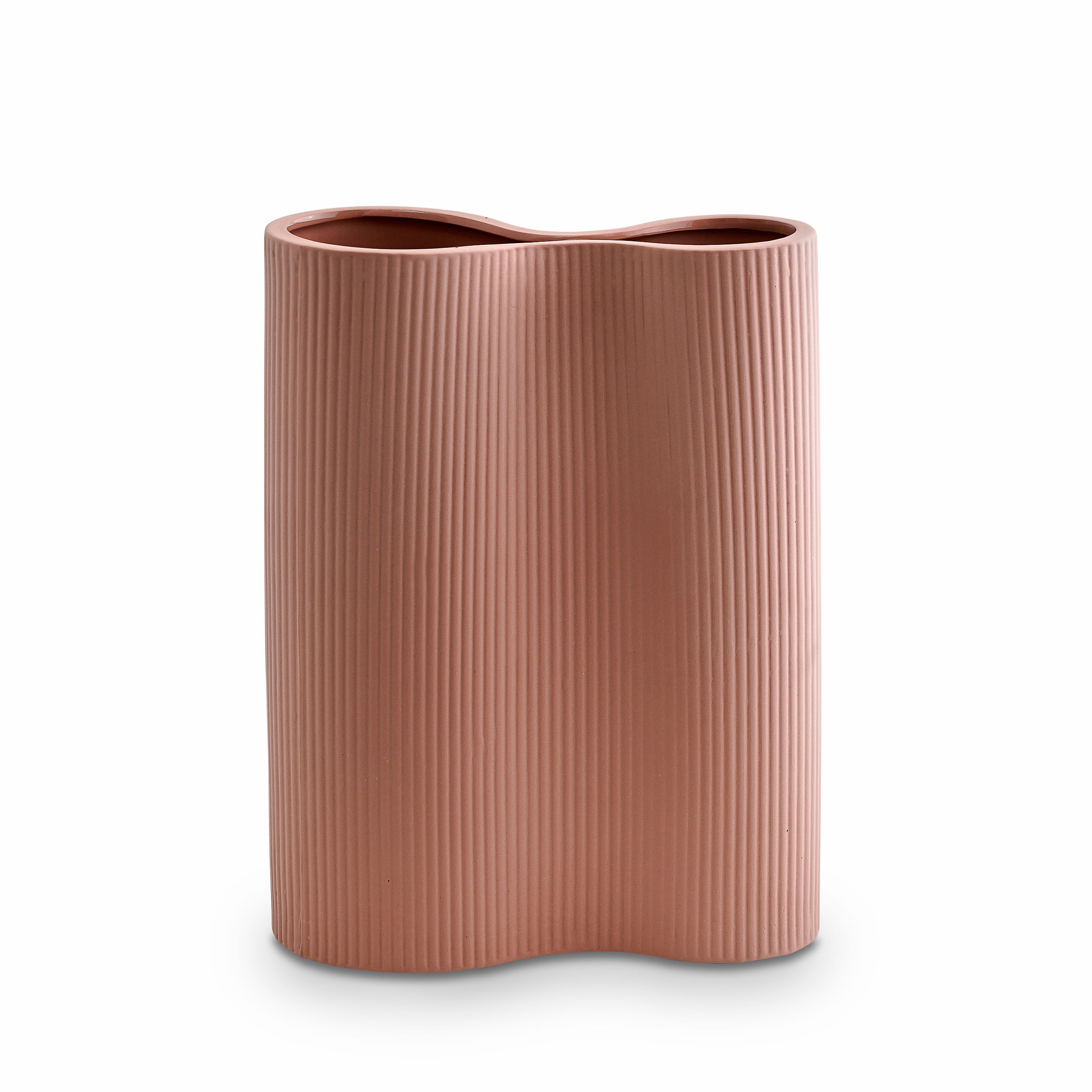 Ribbed Infinity Vase Ochre (M)