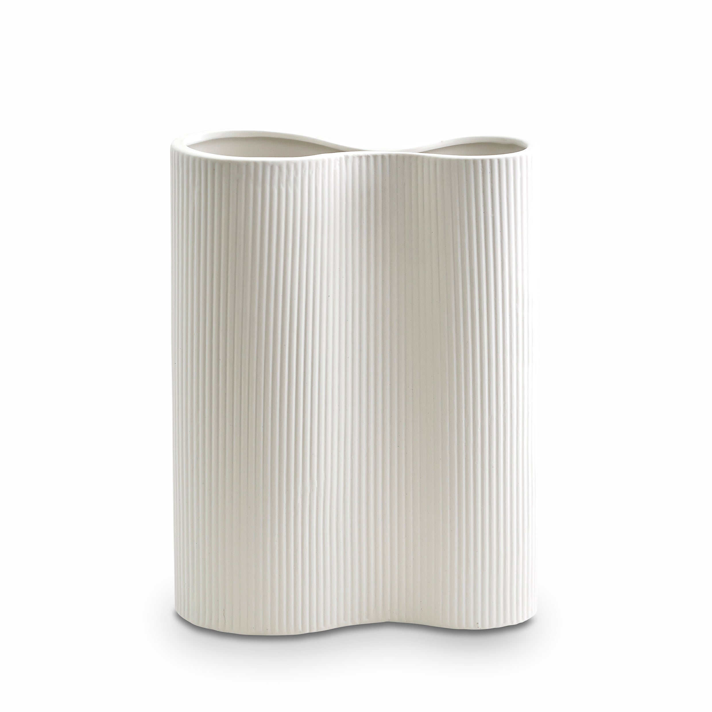 Ribbed Infinity Vase Snow (M)